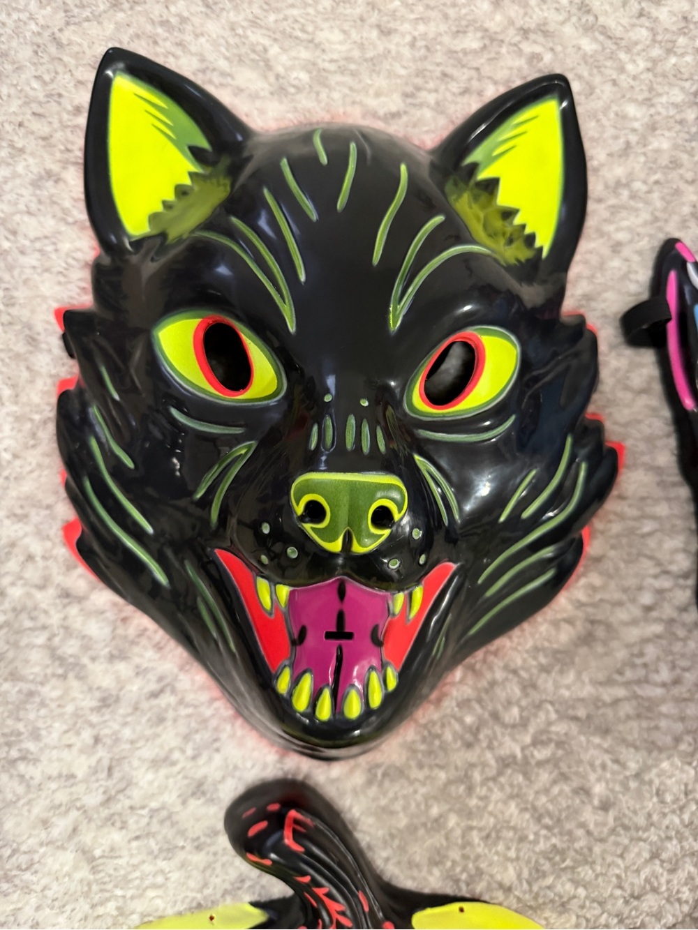 Set of 4 Target Brand Neon Halloween Monster Masks - Picture 7 of 7